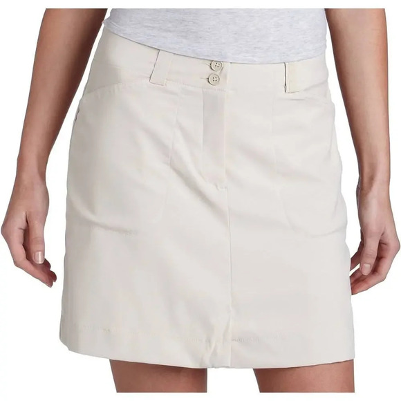 Nike Golf FITDRY Women's‎ 10 Tech Beige Button Golf Skort - Picture 1 of 7